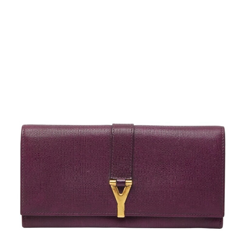 Saint Laurent Y long wallet purple leather